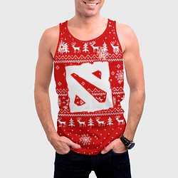 Майка-безрукавка мужская НОВОГОДНИЙ СВИТЕР ДОТА 2 НОВЫЙ ГОД 2022, цвет: 3D-красный — фото 2