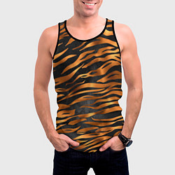 Майка-безрукавка мужская В шкуре тигра, цвет: 3D-черный — фото 2