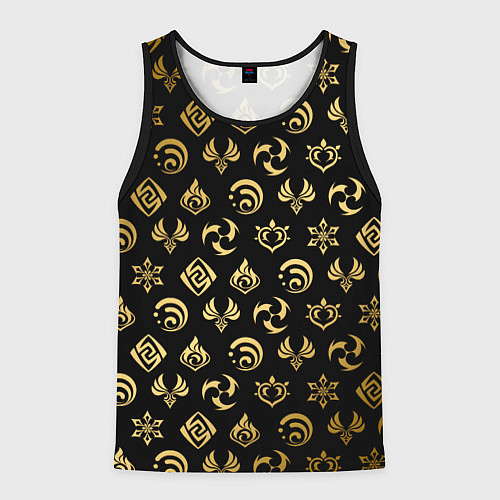 Мужская майка без рукавов GOLDEN GENSHIN IMPACT PATTERN ЗОЛОТО ГЕНШИН ИМПАКТ / 3D-Черный – фото 1