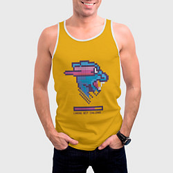 Майка-безрукавка мужская Mr Beast Pixel Art, цвет: 3D-белый — фото 2