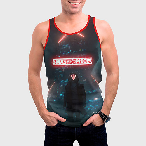 Мужская майка без рукавов Smash Into Pieces Big Bang Neon man / 3D-Красный – фото 3