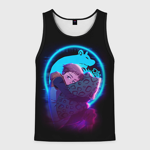 Мужская майка без рукавов КИНГ 7 СМЕРТНЫХ ГРЕХОВ НЕОН / 3D-Черный – фото 1