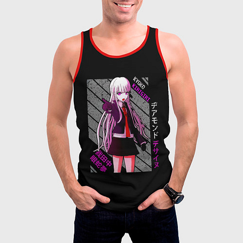 Мужская майка без рукавов Кёко Киригири - Danganronpa / 3D-Красный – фото 3
