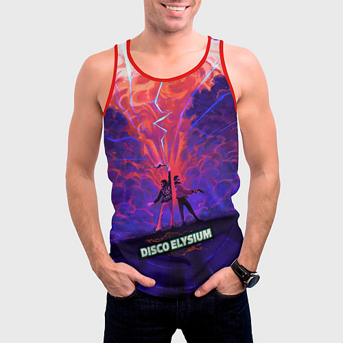 Мужская майка без рукавов Disco art / 3D-Красный – фото 3