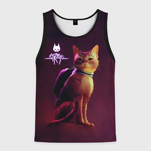 Мужская майка без рукавов Stray: Wandering Cat / 3D-Черный – фото 1