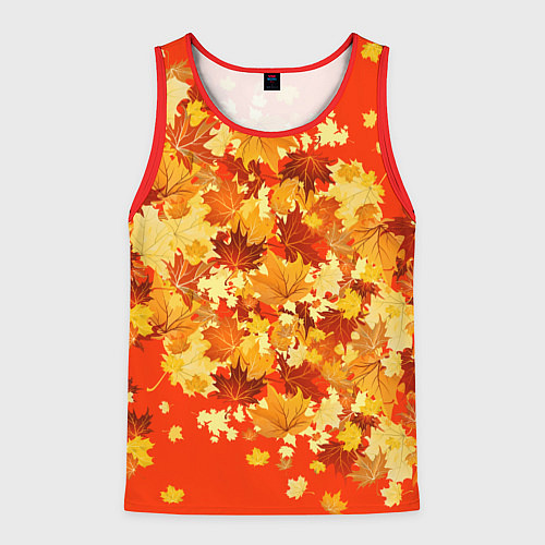 Мужская майка без рукавов Кленовый листопад / 3D-Красный – фото 1
