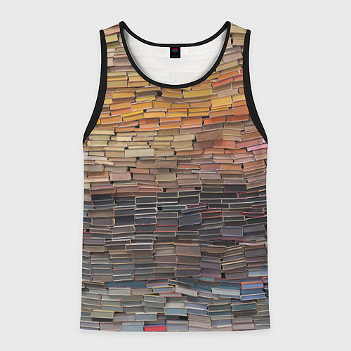 Мужская майка без рукавов Книжные кирпичики знаний / 3D-Черный – фото 1