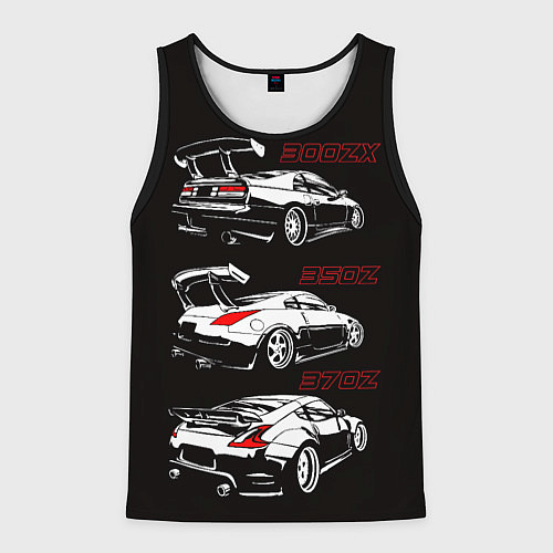 Мужская майка без рукавов NISSAN 300 ZX 350Z 370Z JDM STYLE / 3D-Черный – фото 1