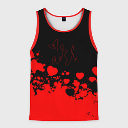 Майка-безрукавка мужская Adele Сердечки Автограф, цвет: 3D-красный
