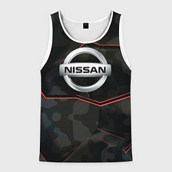 Майка-безрукавка мужская Nissan xtrail, цвет: 3D-белый