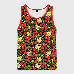 Мужская майка без рукавов Черешни хохлома