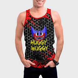 Майка-безрукавка мужская Huggy Wuggy соты, цвет: 3D-красный — фото 2