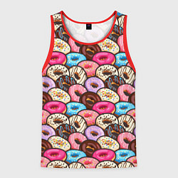 Майка-безрукавка мужская Sweet donuts, цвет: 3D-красный