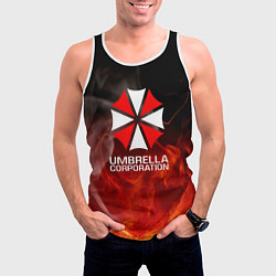 Майка-безрукавка мужская Umbrella Corporation пламя, цвет: 3D-белый — фото 2