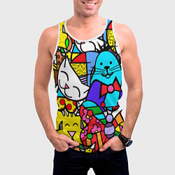 Майка-безрукавка мужская Ромеро Бритто Настоящие лучшие друзья, цвет: 3D-белый — фото 2