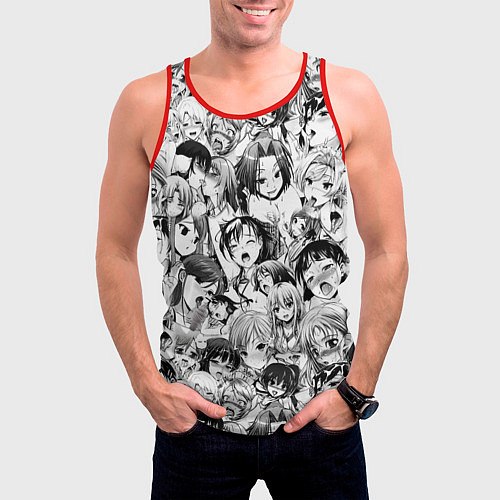 Мужская майка без рукавов АХЕГАО - AHEGAO / 3D-Красный – фото 3