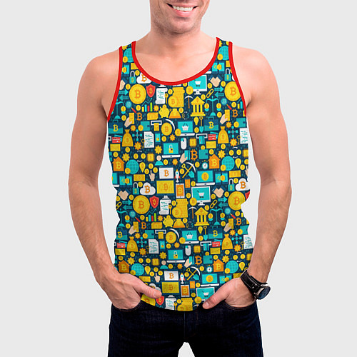 Мужская майка без рукавов Трейдер Криптовалют / 3D-Красный – фото 3