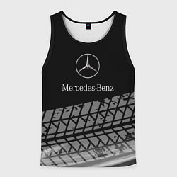 Майка-безрукавка мужская Mercedes-Benz шины, цвет: 3D-черный