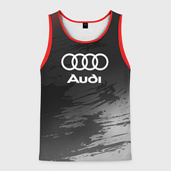 Майка-безрукавка мужская Audi туман, цвет: 3D-красный