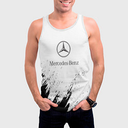 Майка-безрукавка мужская Mercedes-Benz - White texture, цвет: 3D-белый — фото 2