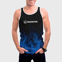 Майка-безрукавка мужская Honda огонь, цвет: 3D-белый — фото 2