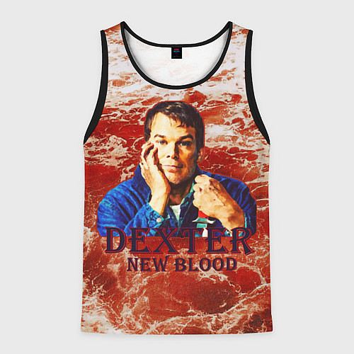 Мужская майка без рукавов Новая кровь - Декстер / 3D-Черный – фото 1