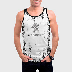 Майка-безрукавка мужская Peugeot паттерн львов, цвет: 3D-черный — фото 2