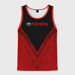 Майка-безрукавка мужская Toyota Красная текстура, цвет: 3D-красный