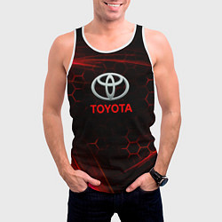 Майка-безрукавка мужская Toyota sport соты, цвет: 3D-белый — фото 2