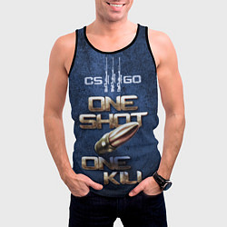 Майка-безрукавка мужская One Shot One Kill CS GO, цвет: 3D-черный — фото 2