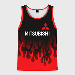 Майка-безрукавка мужская Mitsubishi Огонь, цвет: 3D-красный