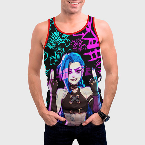 Мужская майка без рукавов JINX ДЖИНКС NEON PATTERN / 3D-Красный – фото 3