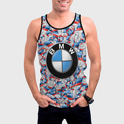 Майка-безрукавка мужская BMW M PATTERN LOGO, цвет: 3D-черный — фото 2