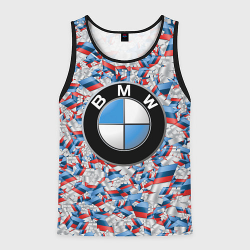 Мужская майка без рукавов BMW M PATTERN LOGO / 3D-Черный – фото 1