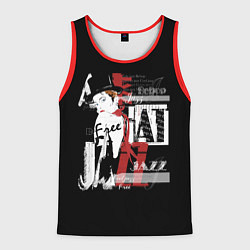 Майка-безрукавка мужская JAZZ девушка, цвет: 3D-красный