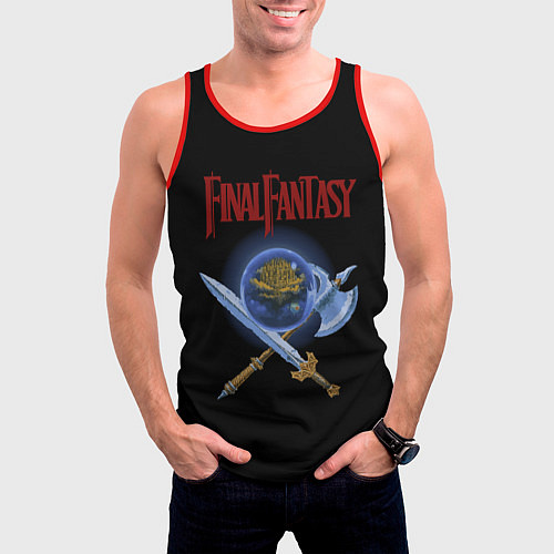 Мужская майка без рукавов Old game Final Fantsy / 3D-Красный – фото 3