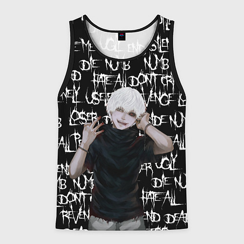 Мужская майка без рукавов ХРУСТ ПАЛЬЦЕВ ТОКИЙСКИЙ ГУЛЬ / 3D-Черный – фото 1