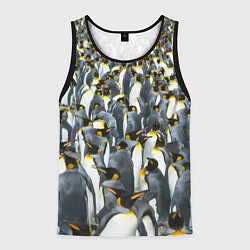 Майка-безрукавка мужская Пингвины Penguins, цвет: 3D-черный