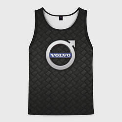 Майка-безрукавка мужская Обновленный металлический логотип VOLVO, цвет: 3D-черный