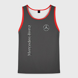 Майка-безрукавка мужская Mercedes карбоновые полосы, цвет: 3D-красный