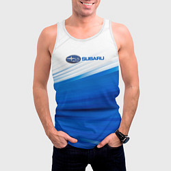 Майка-безрукавка мужская Subaru субару sport, цвет: 3D-белый — фото 2