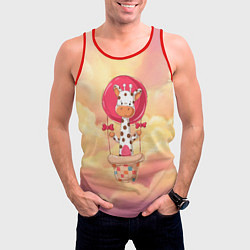 Майка-безрукавка мужская Жираф на воздушном шаре, цвет: 3D-красный — фото 2