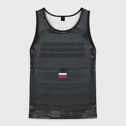 Мужская майка без рукавов Бронежилет: Армия России / 3D-Черный – фото 1