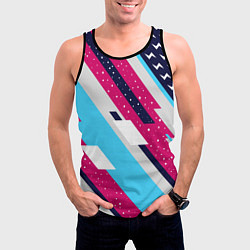 Майка-безрукавка мужская Abstraction with lightning bolts, цвет: 3D-черный — фото 2