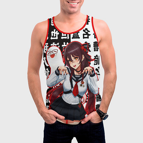 Мужская майка без рукавов Ху Тао модная Genshin Impact Геншин / 3D-Красный – фото 3