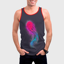 Майка-безрукавка мужская Медуза Градиент Неон, цвет: 3D-красный — фото 2