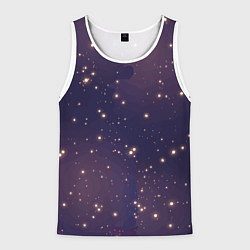 Майка-безрукавка мужская Звездное ночное небо Галактика Космос, цвет: 3D-белый