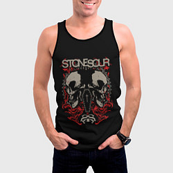 Майка-безрукавка мужская Stone Sour рок, цвет: 3D-черный — фото 2