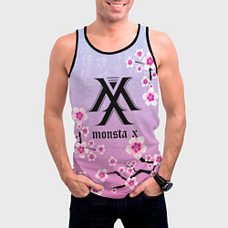 Майка-безрукавка мужская MONSTA X САКУРА ЦВЕТЫ, цвет: 3D-черный — фото 2