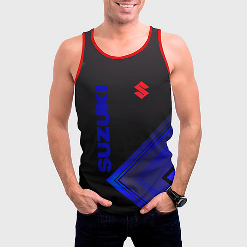 Мужская майка без рукавов SUZUKI СУЗУКИ / 3D-Красный – фото 3
